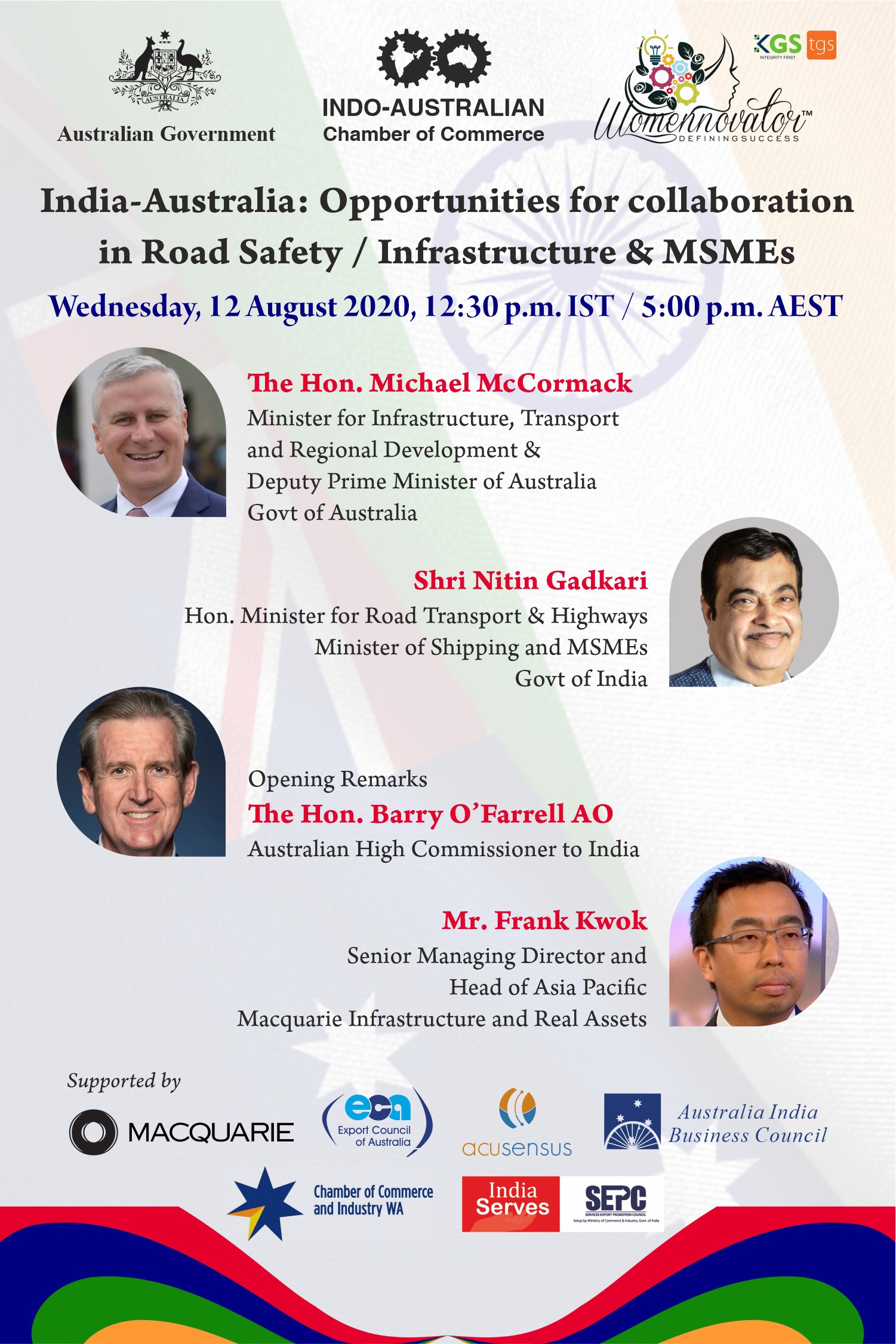 India Australia Road Infrastructure Safety Partnerships Webinar Flyer
