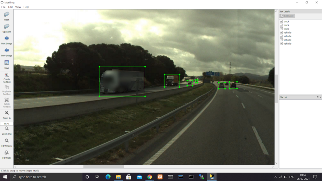 Labelling panoramic images using Labellmg software